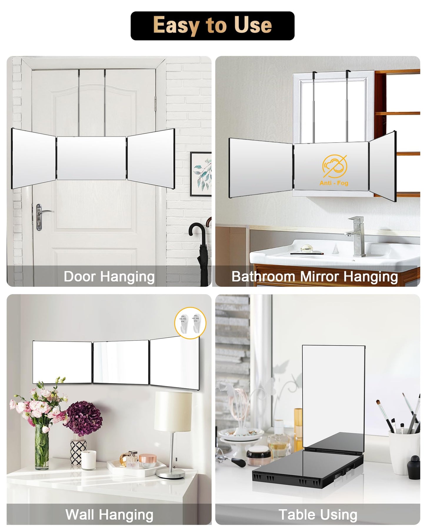 3 way Folding Mirror