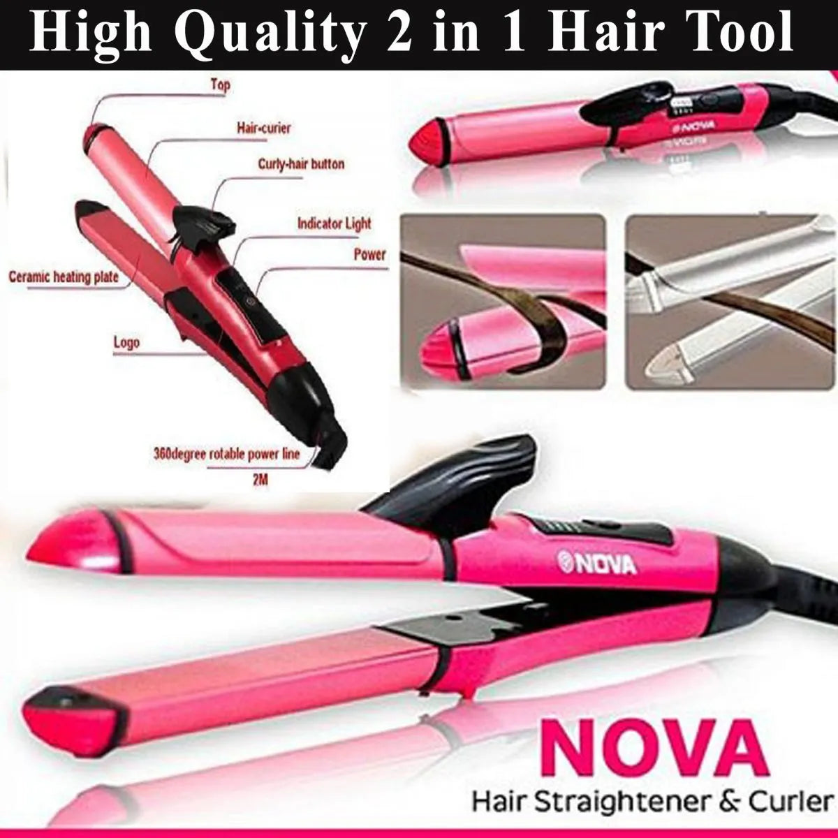2-in-1 Hair Straightener And Curler