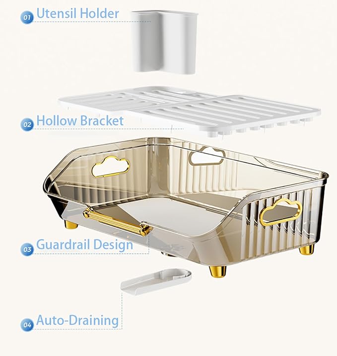 Acrylic Luxury Dish Drain Rack