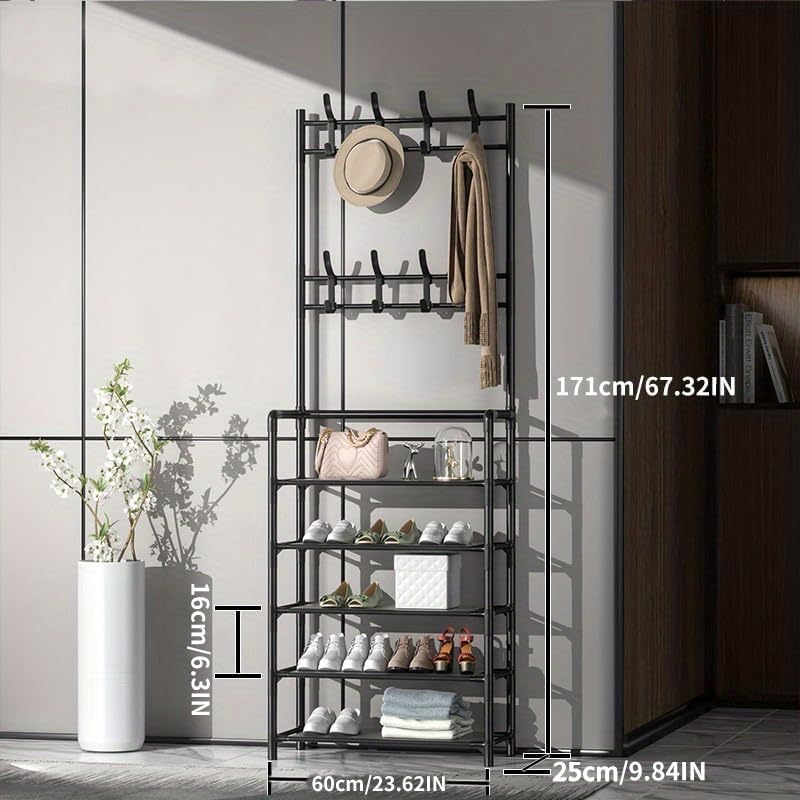 Shoe Rack With Coat Hanger