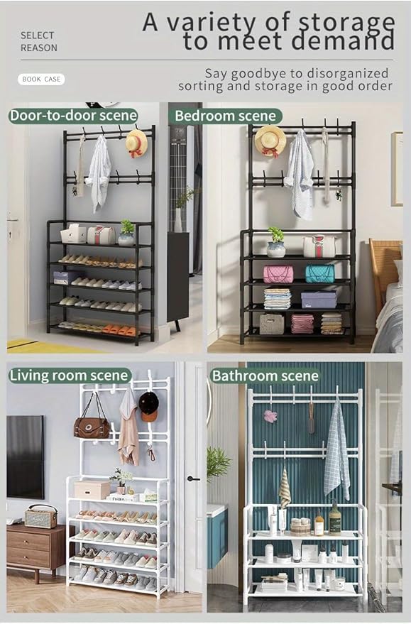 Shoe Rack With Coat Hanger