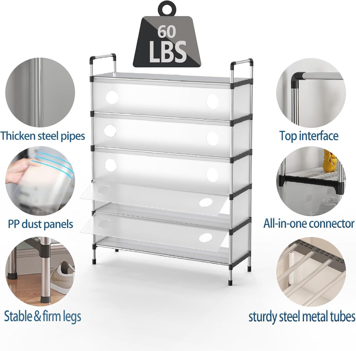 5 LAYERS Dust Proof Shoe Rack
