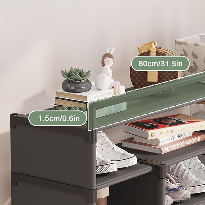 5 layer Portable Curtain Shoe Rack