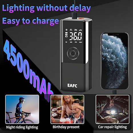 3in1 Chargeable car air compressor/flash/power bank