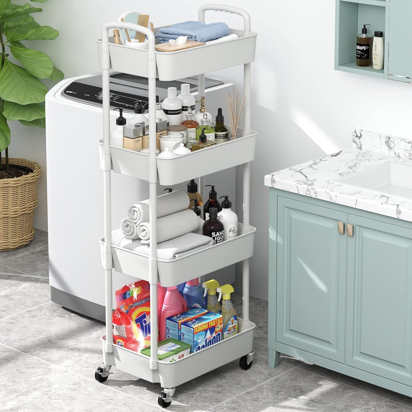 4 layer Storage Trolly Rack
