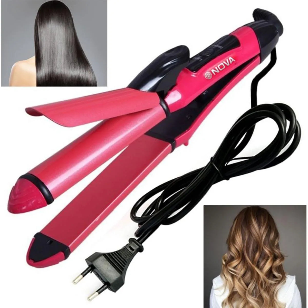 2-in-1 Hair Straightener And Curler