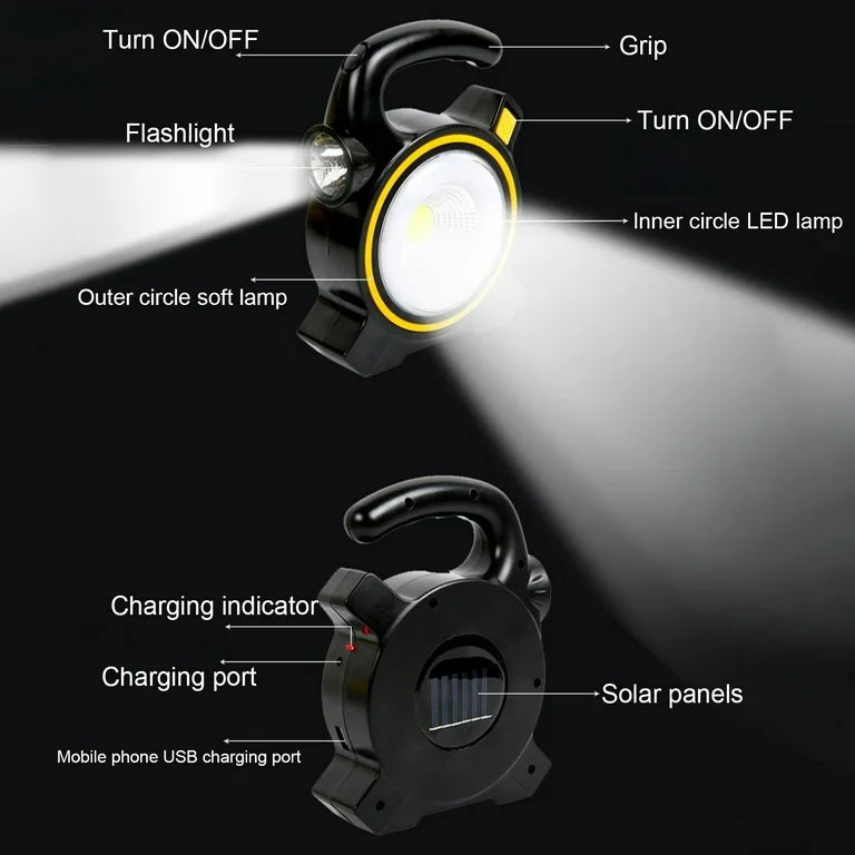 Solar & USB Charging Emergency Light