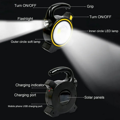 Solar & USB Charging Emergency Light