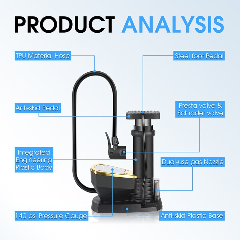 Manual Portable Tire floor pump