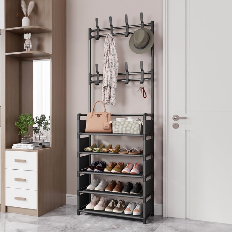 Shoe Rack With Coat Hanger