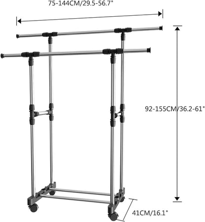 Double Pole Telescopic Clothes Rack