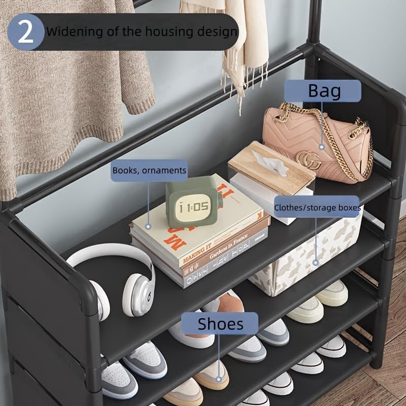 Shoe Rack With Coat Hanger