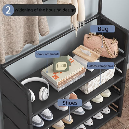 Shoe Rack With Coat Hanger