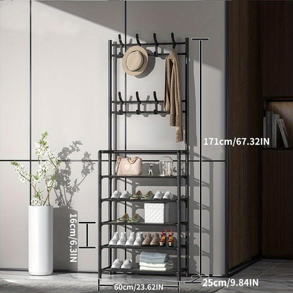 Shoe Rack With Coat Hanger