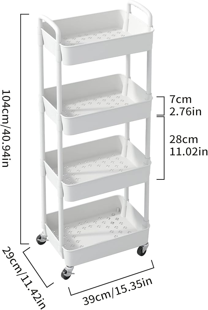 4 layer Storage Trolly Rack