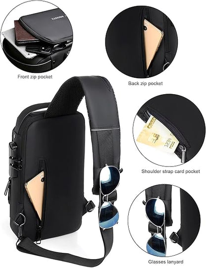 Anti-theft Cross Body Bag with USB Charging Port