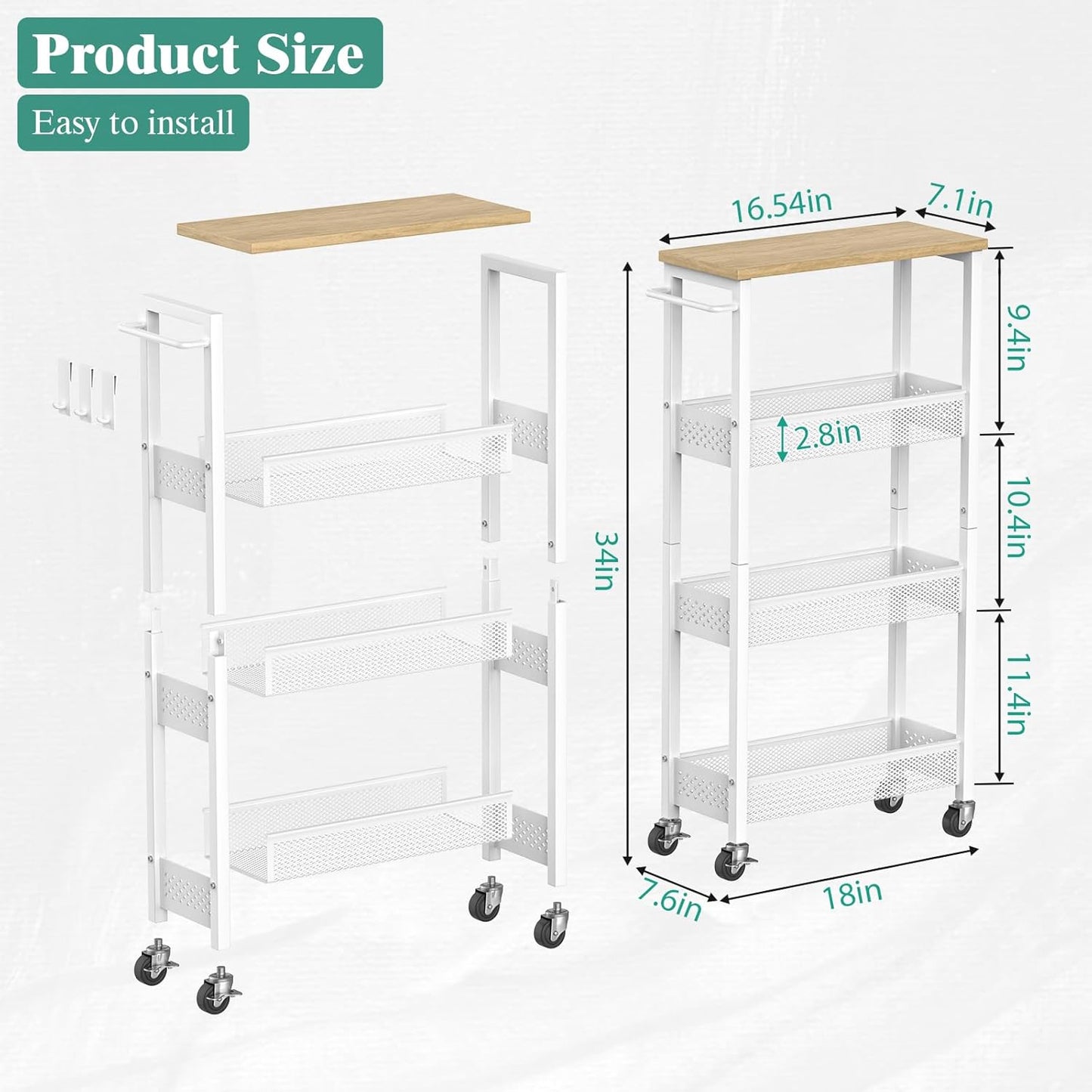 4 Tier Slim Trolly