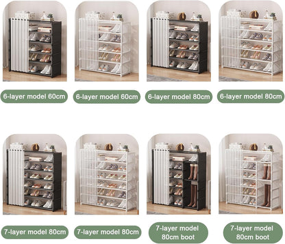 5 layer Portable Curtain Shoe Rack