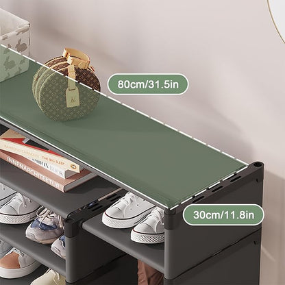 5 layer Portable Curtain Shoe Rack