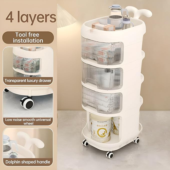 Multi Tier Rolling Storage Rack Baby Care