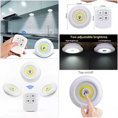 3 piece tap led light with remote