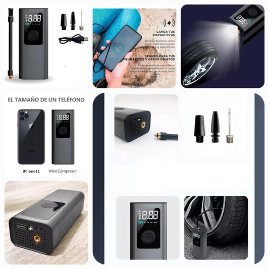 3in1 Chargeable car air compressor/flash/power bank