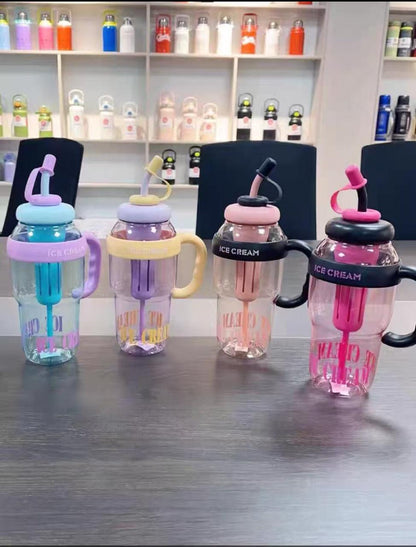 Water Bottle Large Capacity  With Handle And Straw