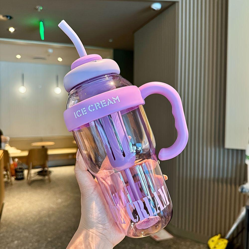 Water Bottle Large Capacity  With Handle And Straw