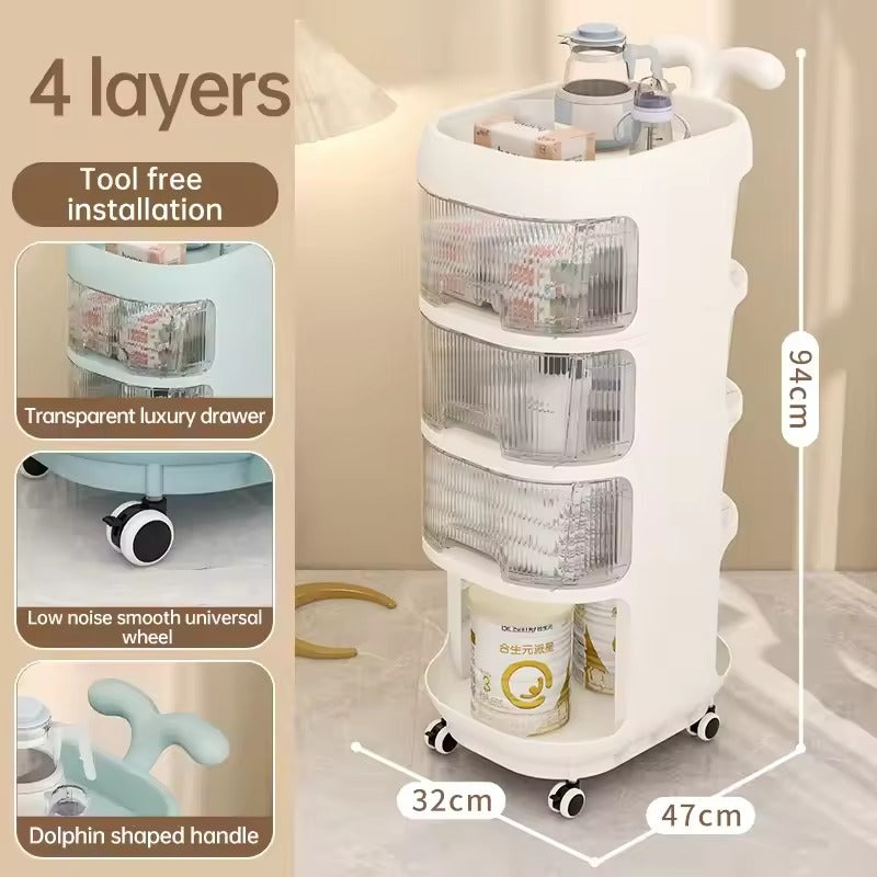 Multi Tier Rolling Storage Rack Baby Care
