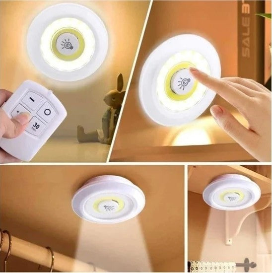 3 piece tap led light with remote